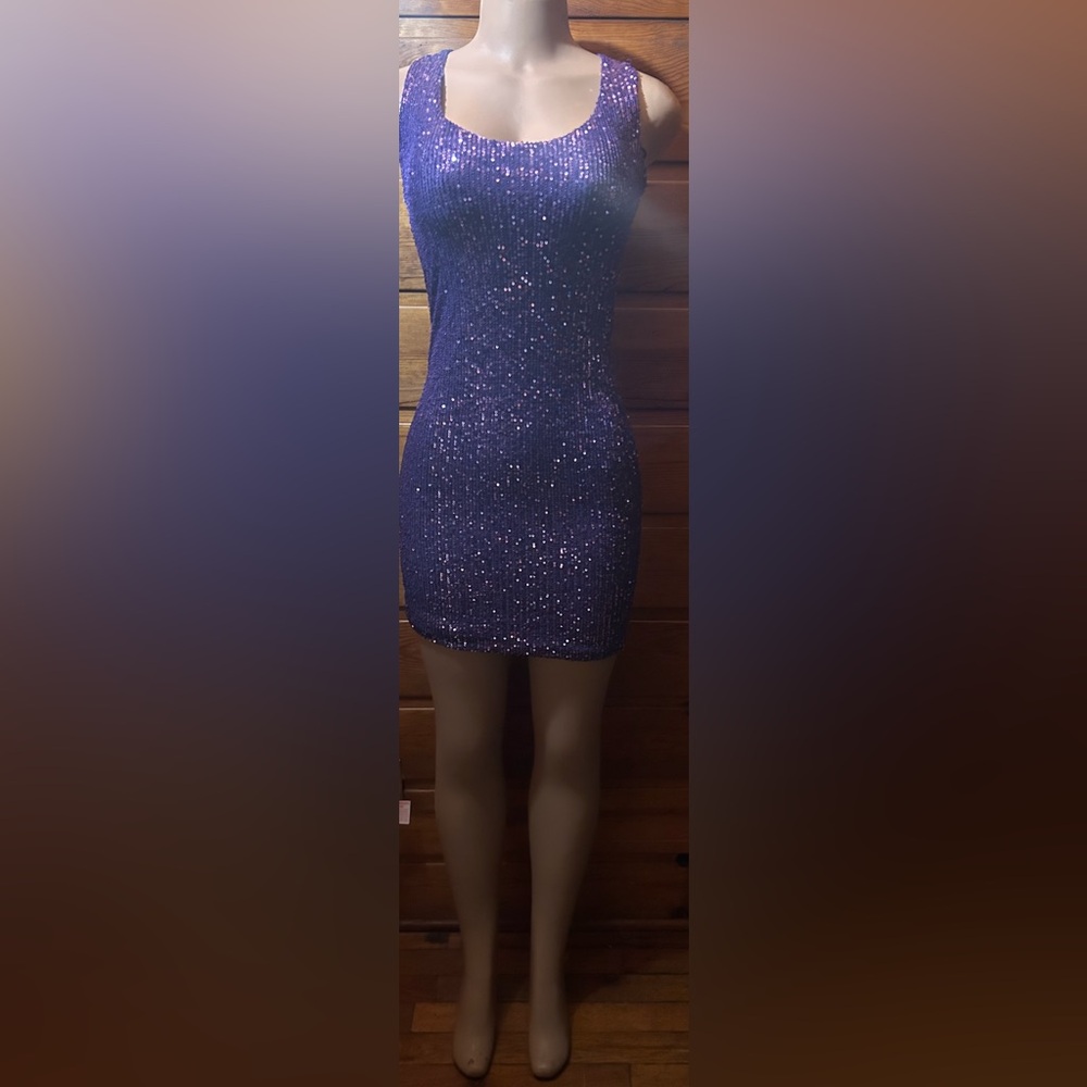 Sequin Purple mini dress